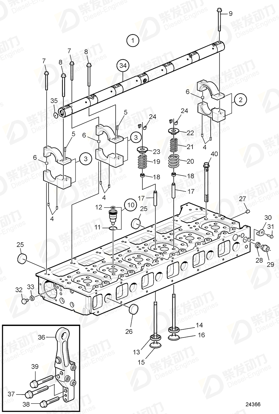 VOLVO Cylinder Head 3801357 Drawing